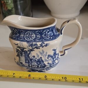 Blue and White Ceramic Pitcher